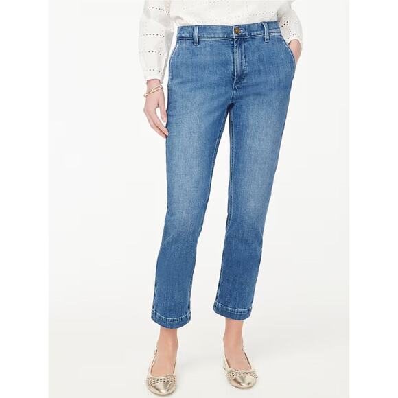 NWT J.Crew Cropped Lightweight Denim Spring Blue Wash Size 26 - Picture 1 of 8